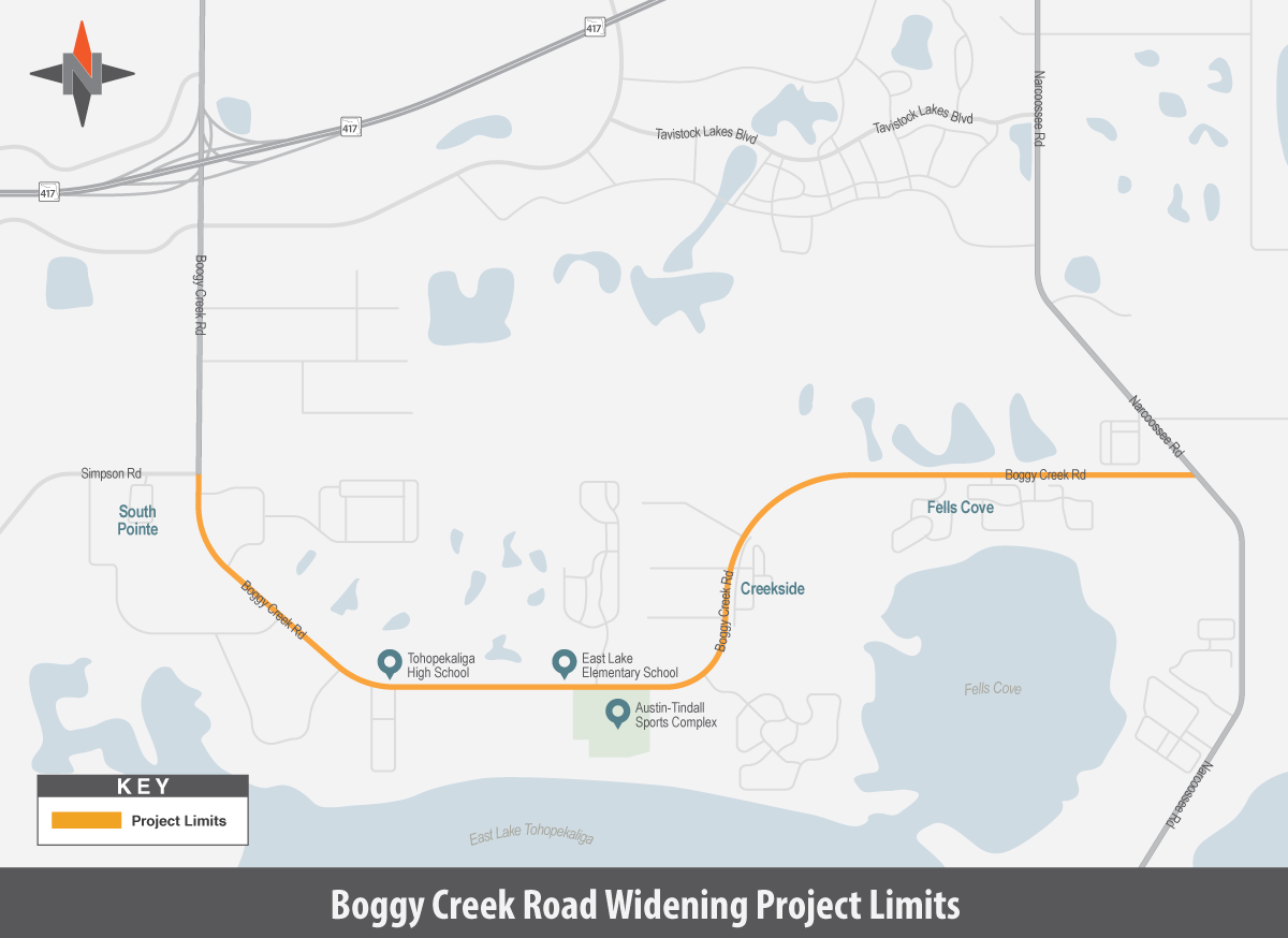 Mapa de ubicación de Boggy Creek